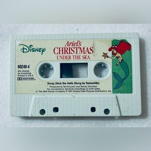 Disney Ariel's Christmas Under the Sea Cassette - Red and Green, Vintage
